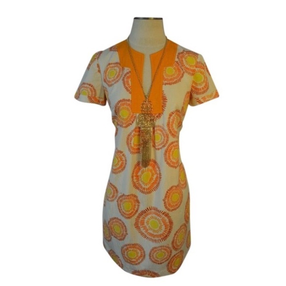 Trina Turk Los Angeles Orange Silk Blend Dress - Picture 3 of 9